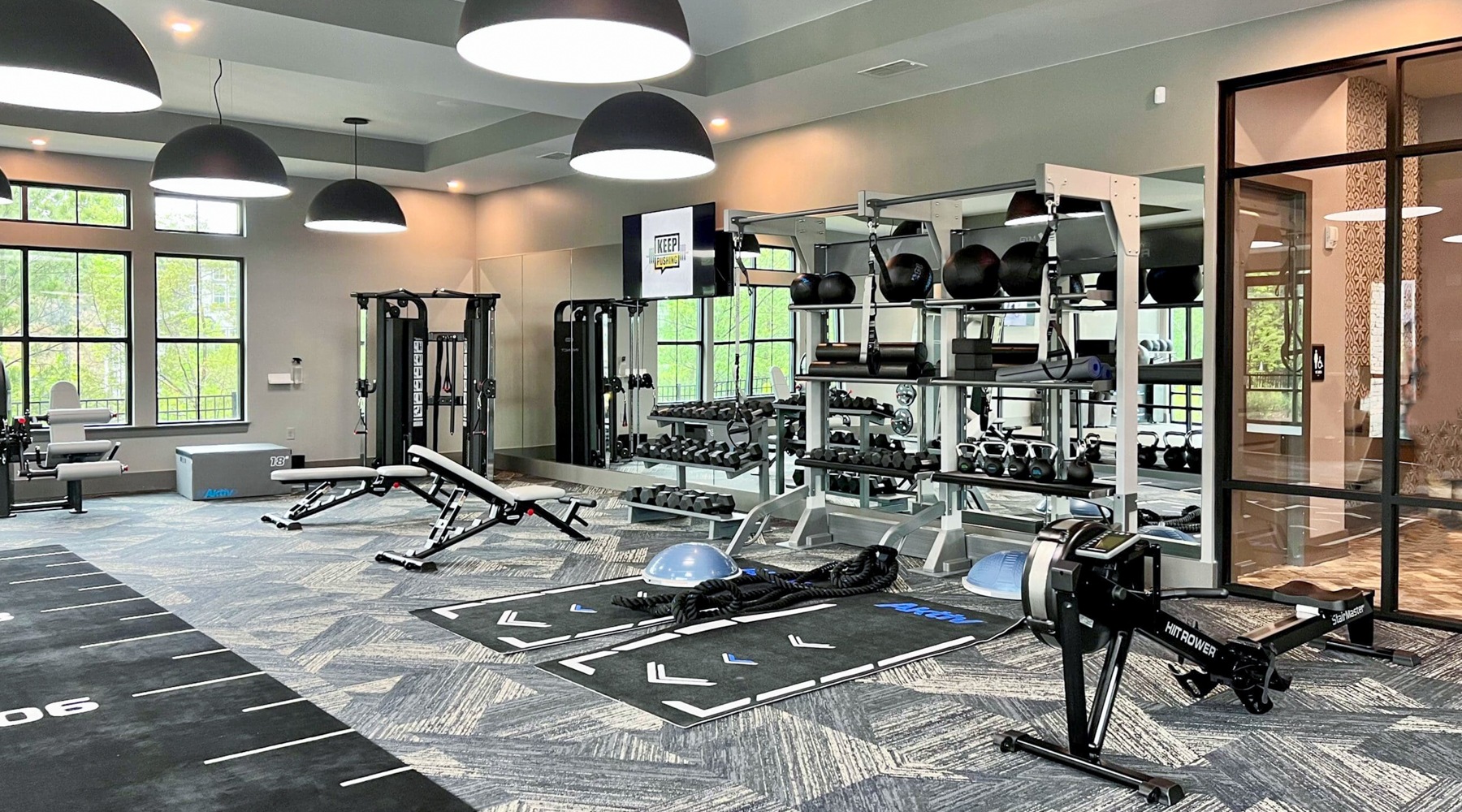 Open and well-lit fitness center
