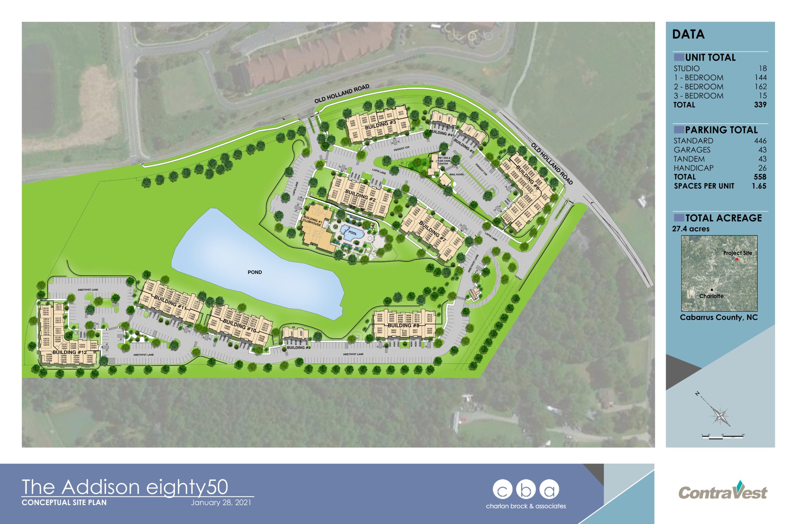 The Addison Eighty50 Concord NC site map