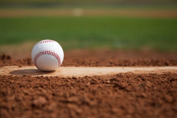 Baseball on the Pitchers Mound